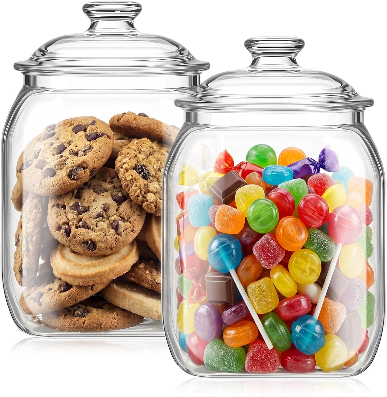 Food Storage Canister - 2 Pack Acrylic Cookie Candy Jar
