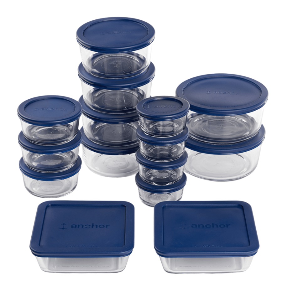 Food Storage Glass Set - Glass Food Storage Containers with SnugFit