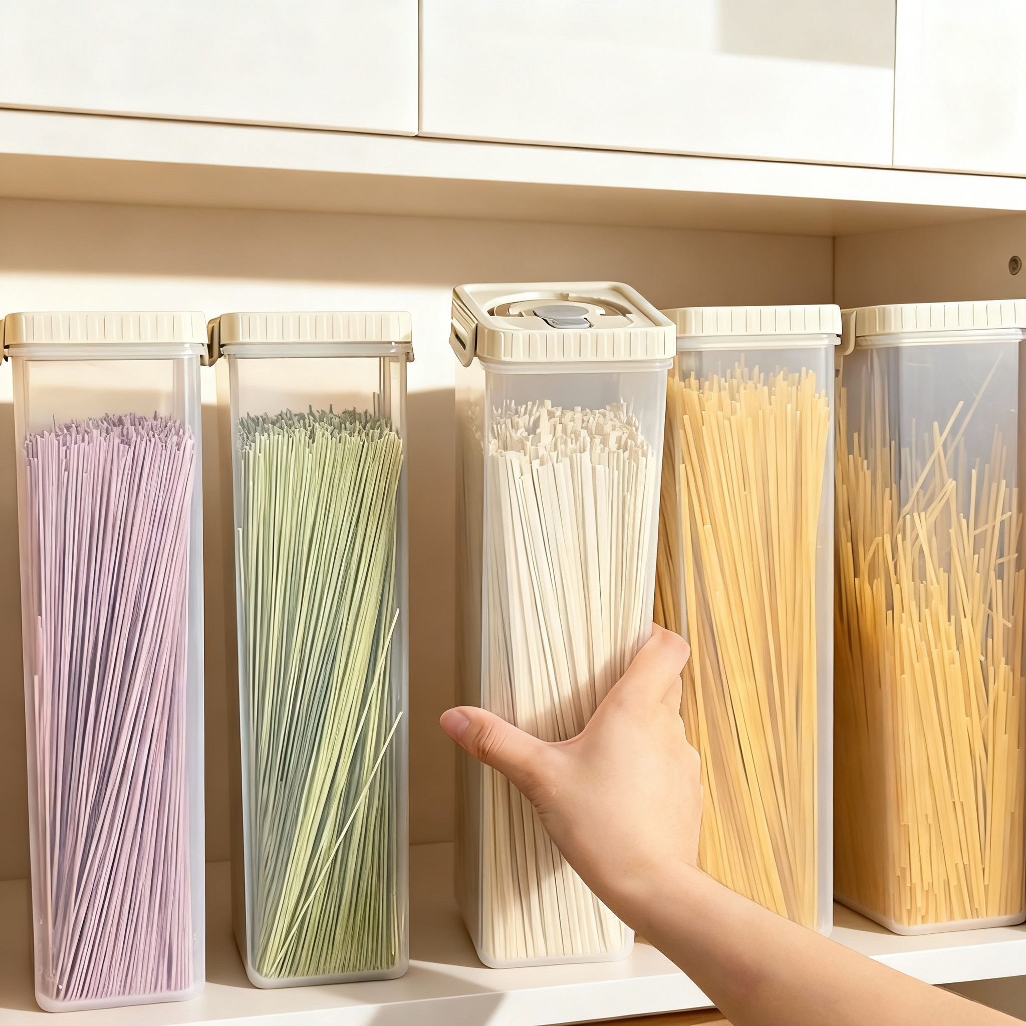 Food Storage Containers Plastic Box - Noodles Sealed Storage Box With Handle