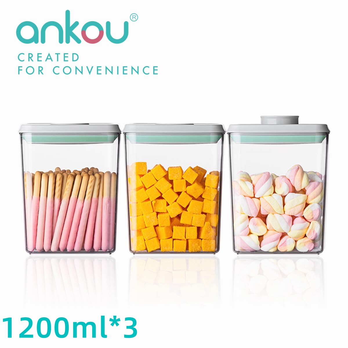 Food Storage And Organizer - Ankou 3Pcs 1.2L Pop Airtight Food