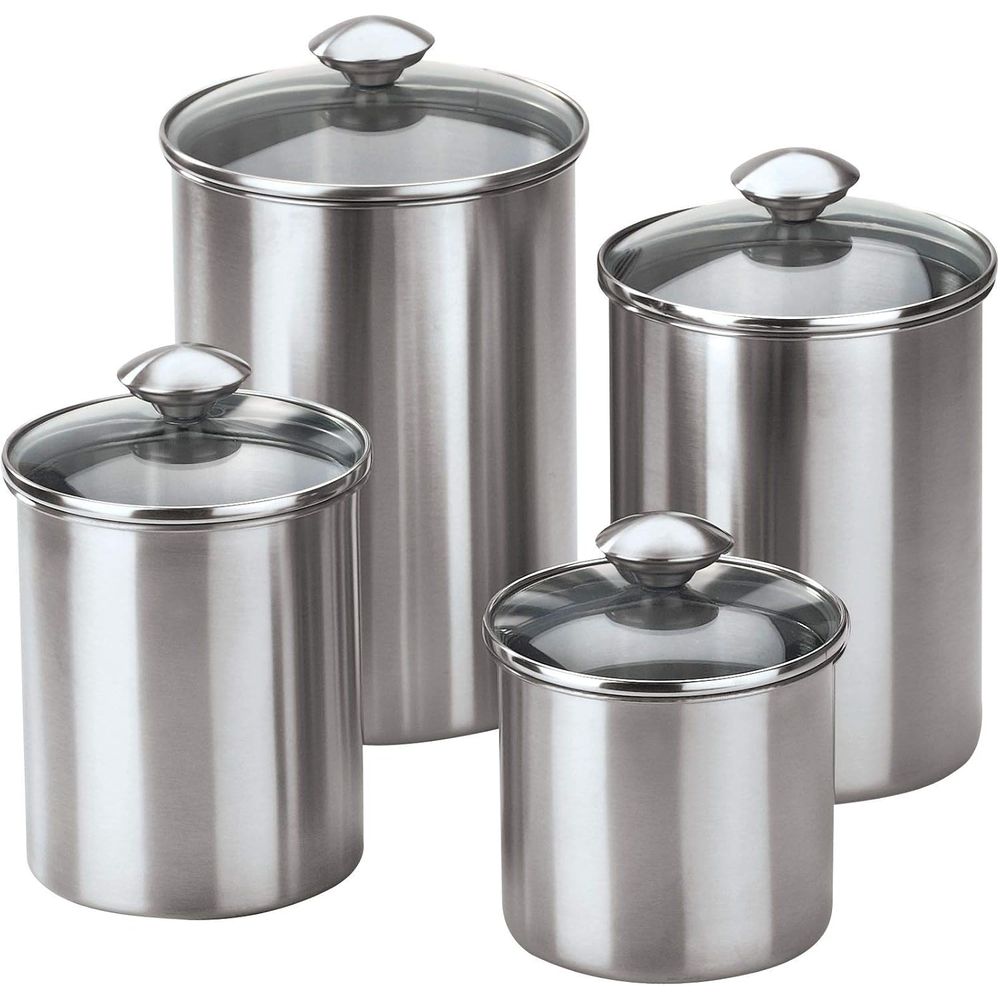 Food Storage Glass Set - 4-Piece Stainless Steel Food Storage Container
