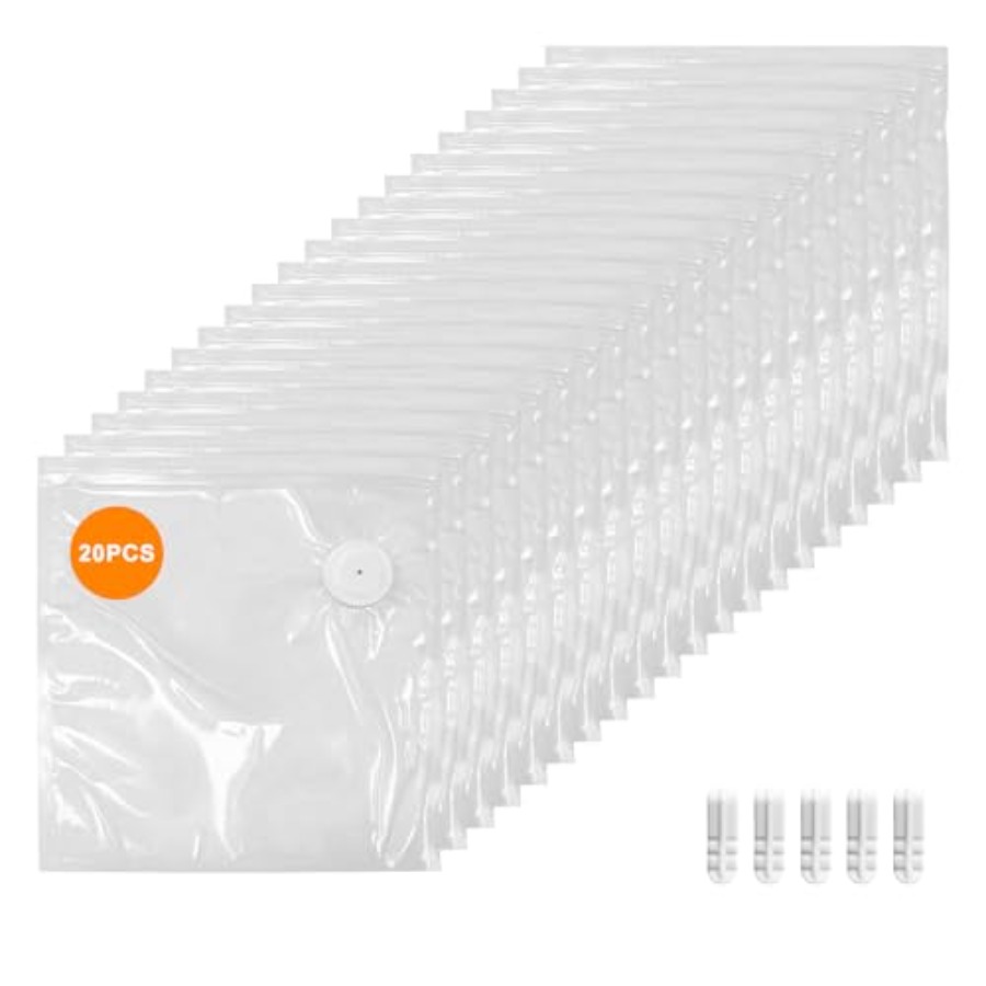 Food Storage Bags Reusable - Vacuum Zipper Bags 20Pcs 8.5 8.5in,BPA