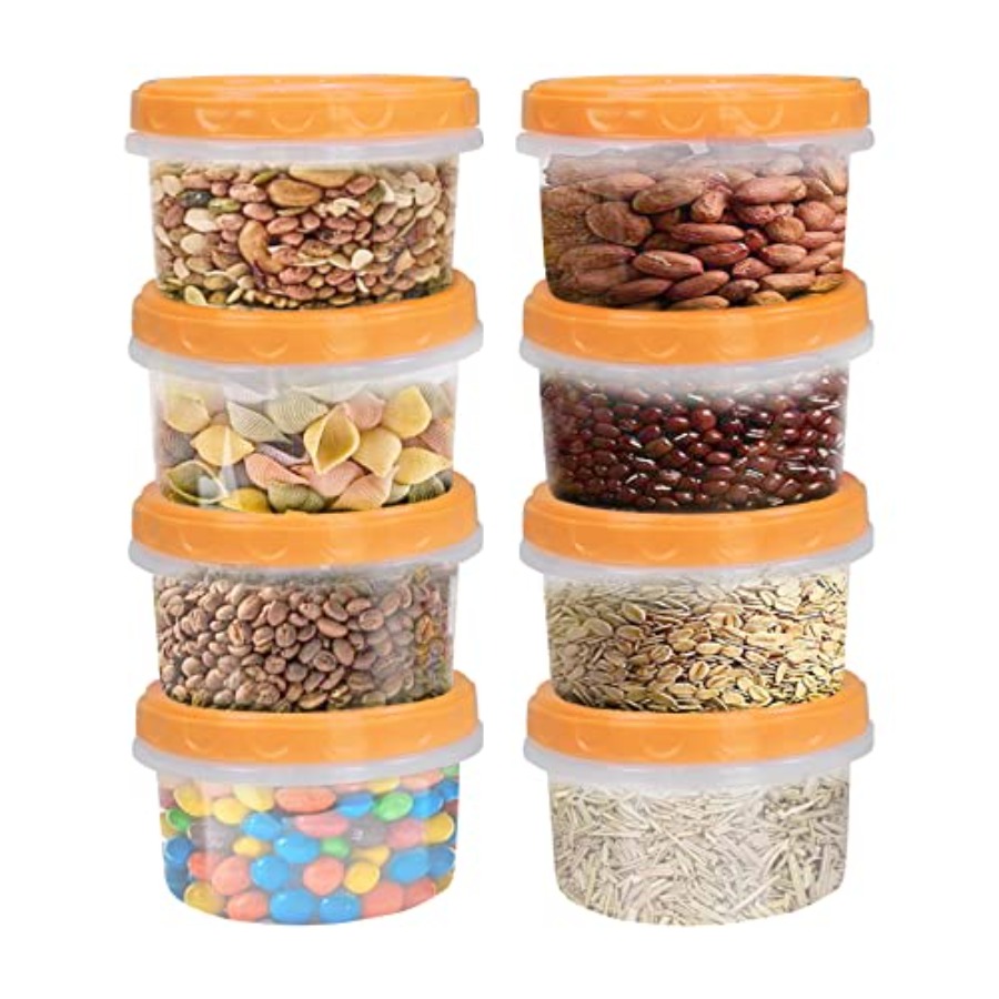 Food Storage Yellow - 8 Pack 8 oz reuseable small