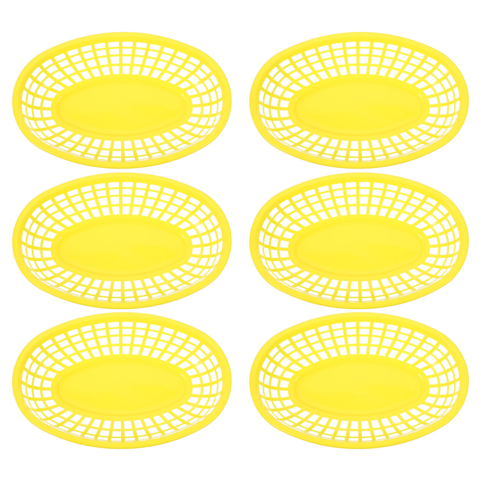 Food Storage Yellow - 6Pcs Compact Oval Snack Storage Baskets