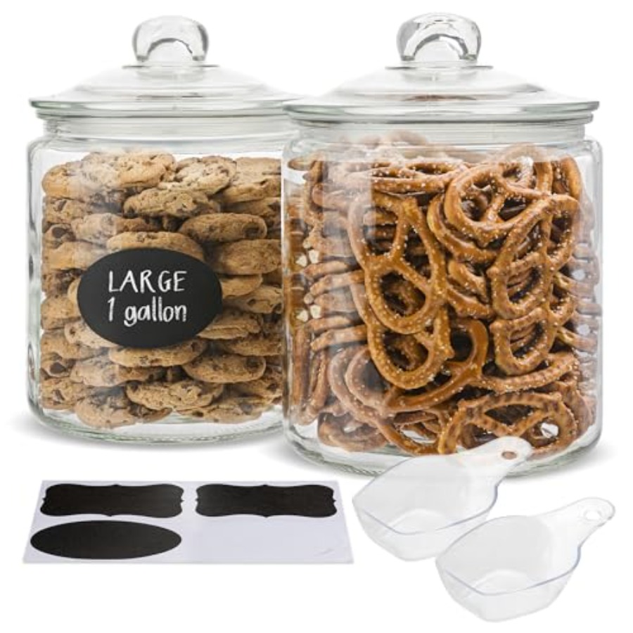 Food Storage Canister - Glass Kitchen Jars Food and Cookie