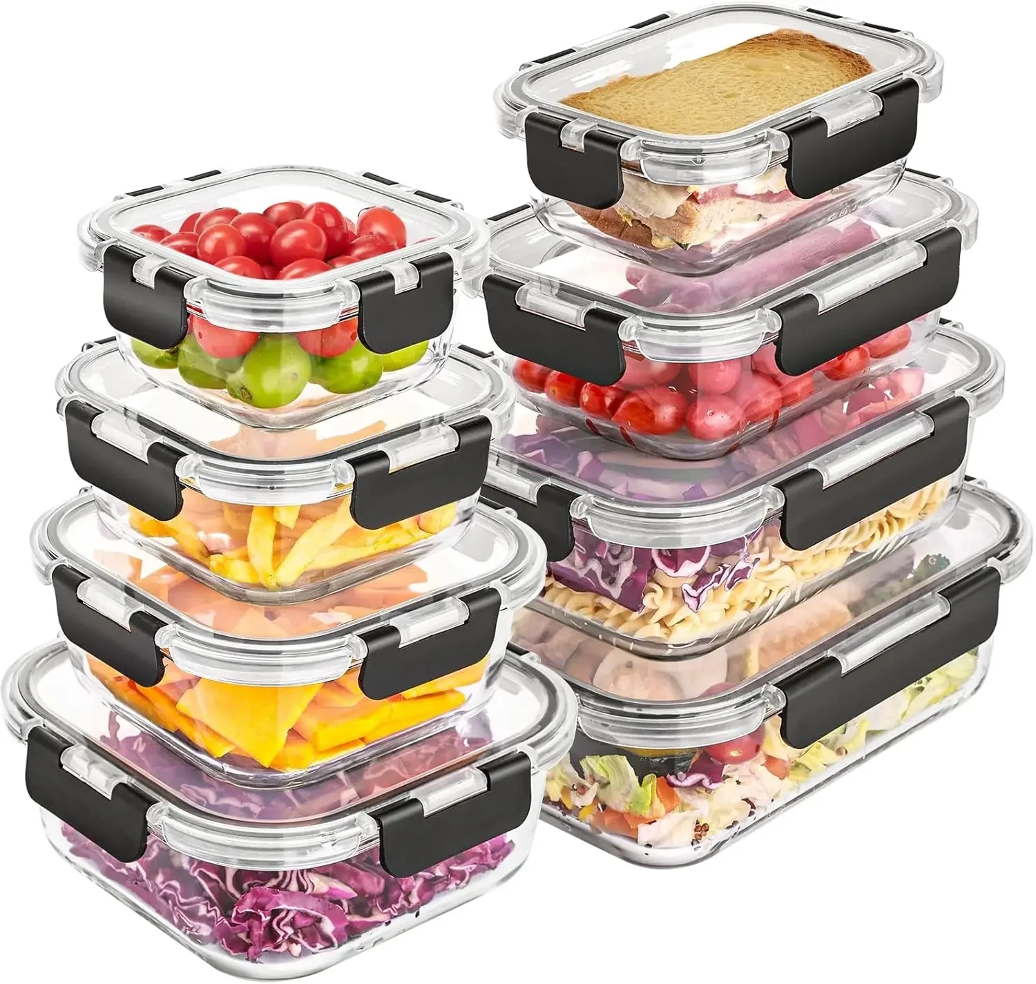 Food Storage Containers Plastic Box - 8 Pack Glass Food Storage Containers