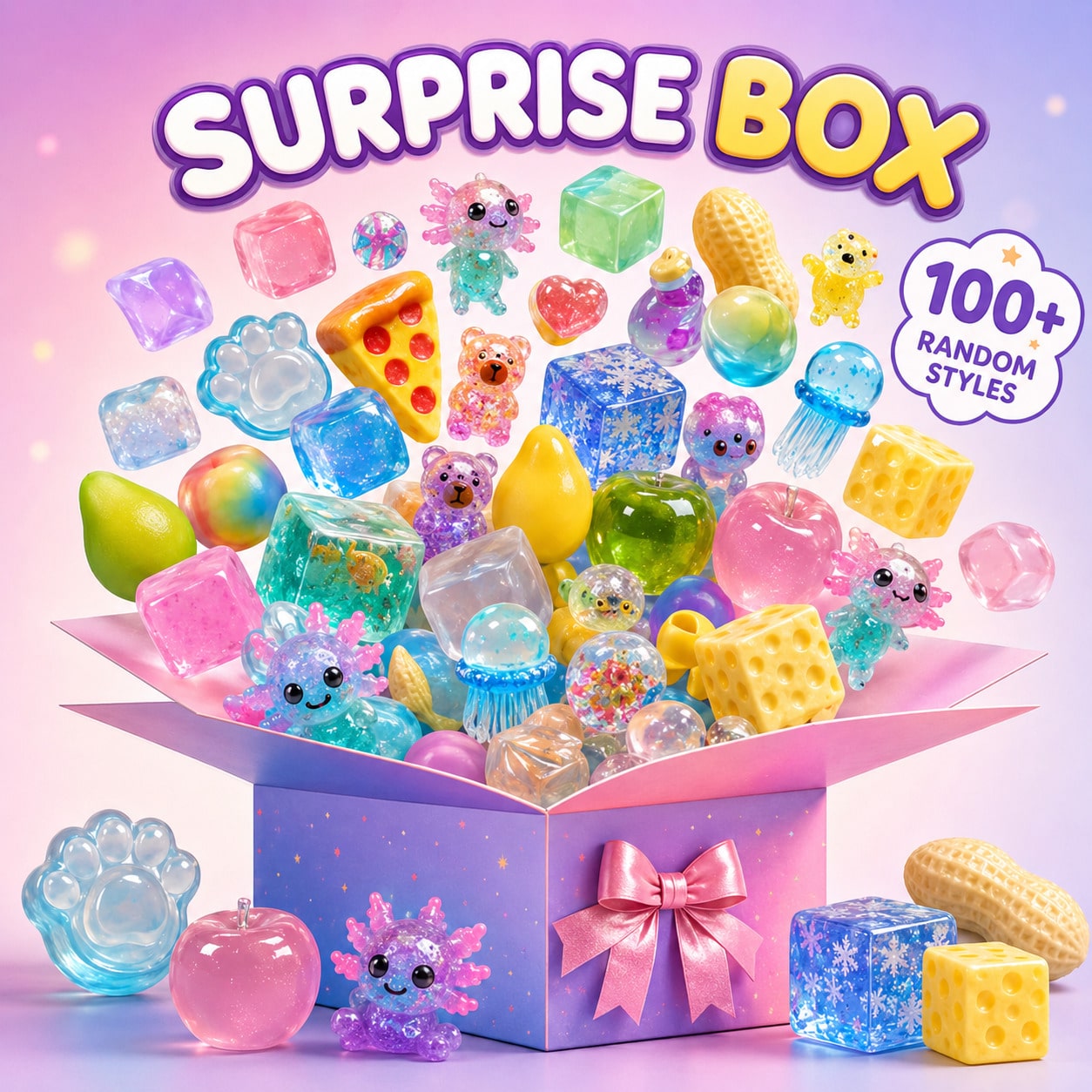 Food Storage And Container - 100pcs Surprise Box Squishy Toys, Assorted