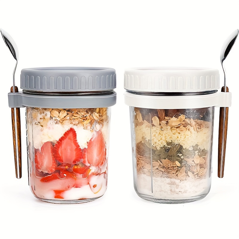 1pc/2pcs Glass Oatmeal Cup, Ov - Food Storage Glass Set ulasan dan harga