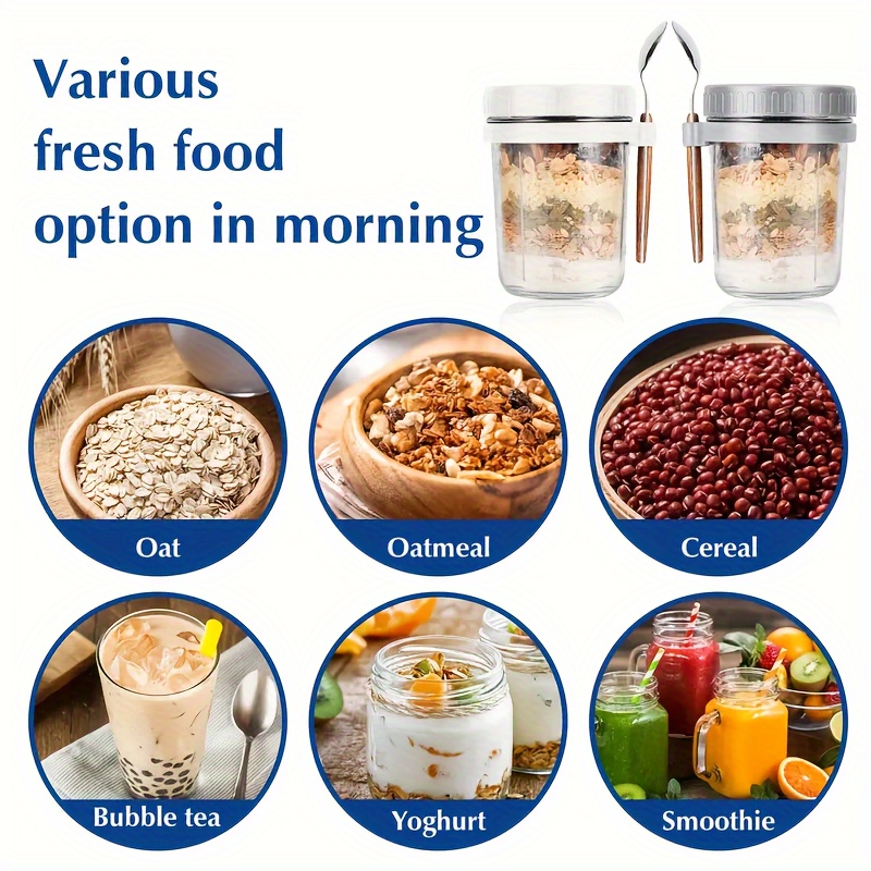 1pc/2pcs Glass Oatmeal Cup, Ov - Food Storage Glass Set ulasan dan harga