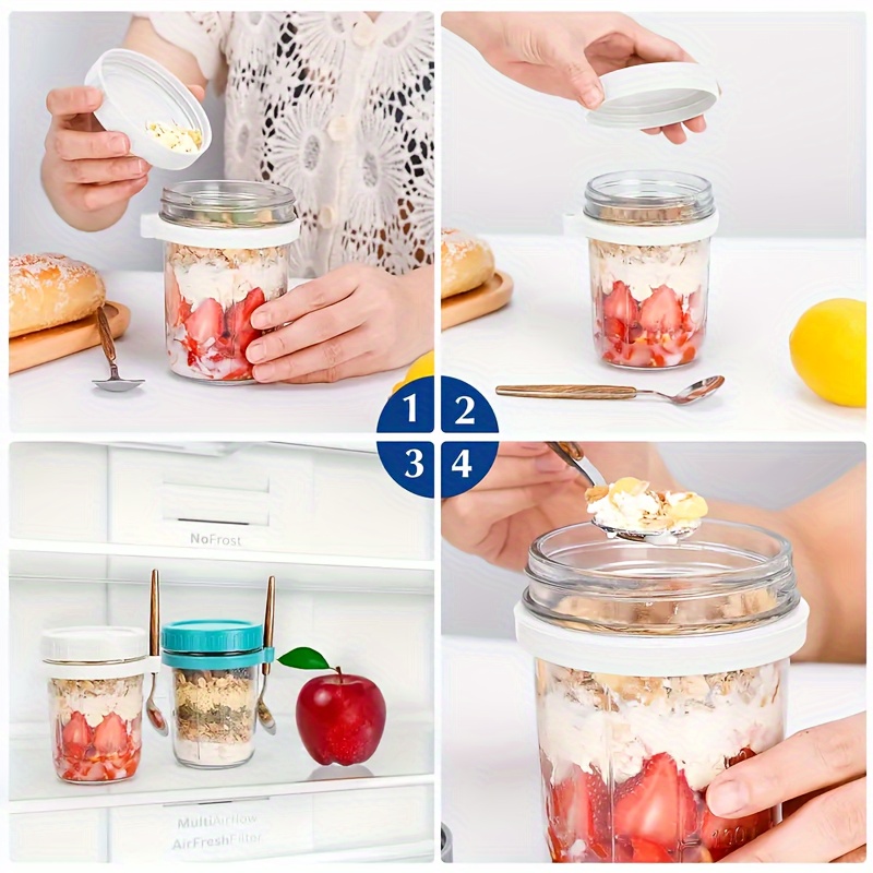 1pc/2pcs Glass Oatmeal Cup, Ov - Food Storage Glass Set ulasan dan harga