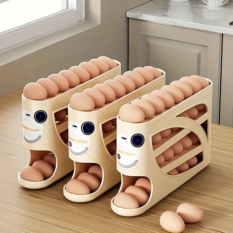 3-Tier Rolling Egg Storage Con - Xxl Food Storage Container ulasan dan harga