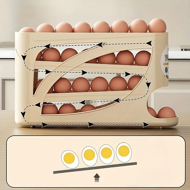 3-Tier Rolling Egg Storage Con - Xxl Food Storage Container ulasan dan harga