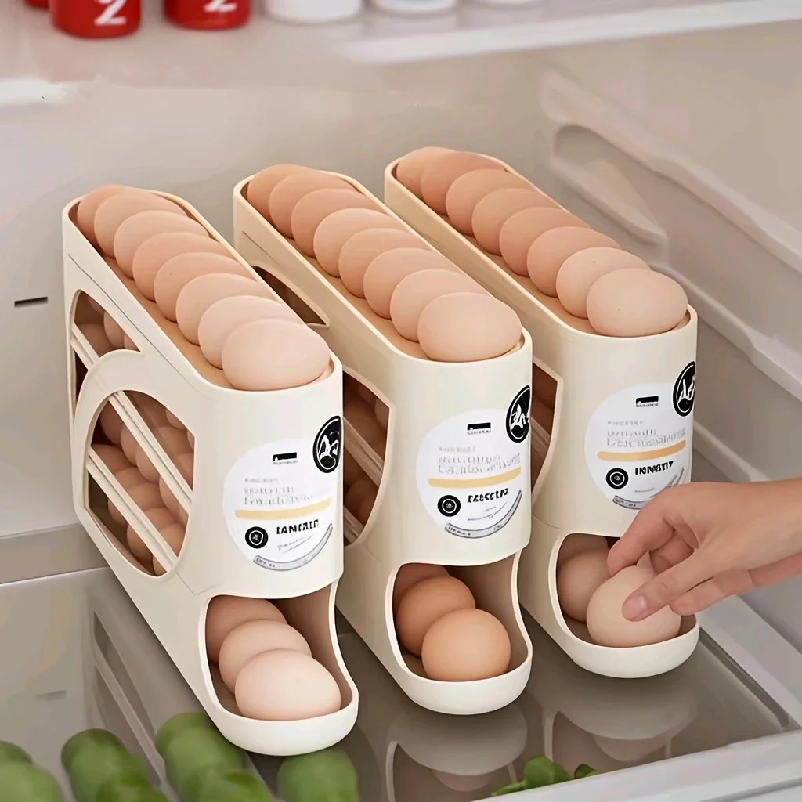 3-Tier Rolling Egg Storage Con - Xxl Food Storage Container ulasan dan harga