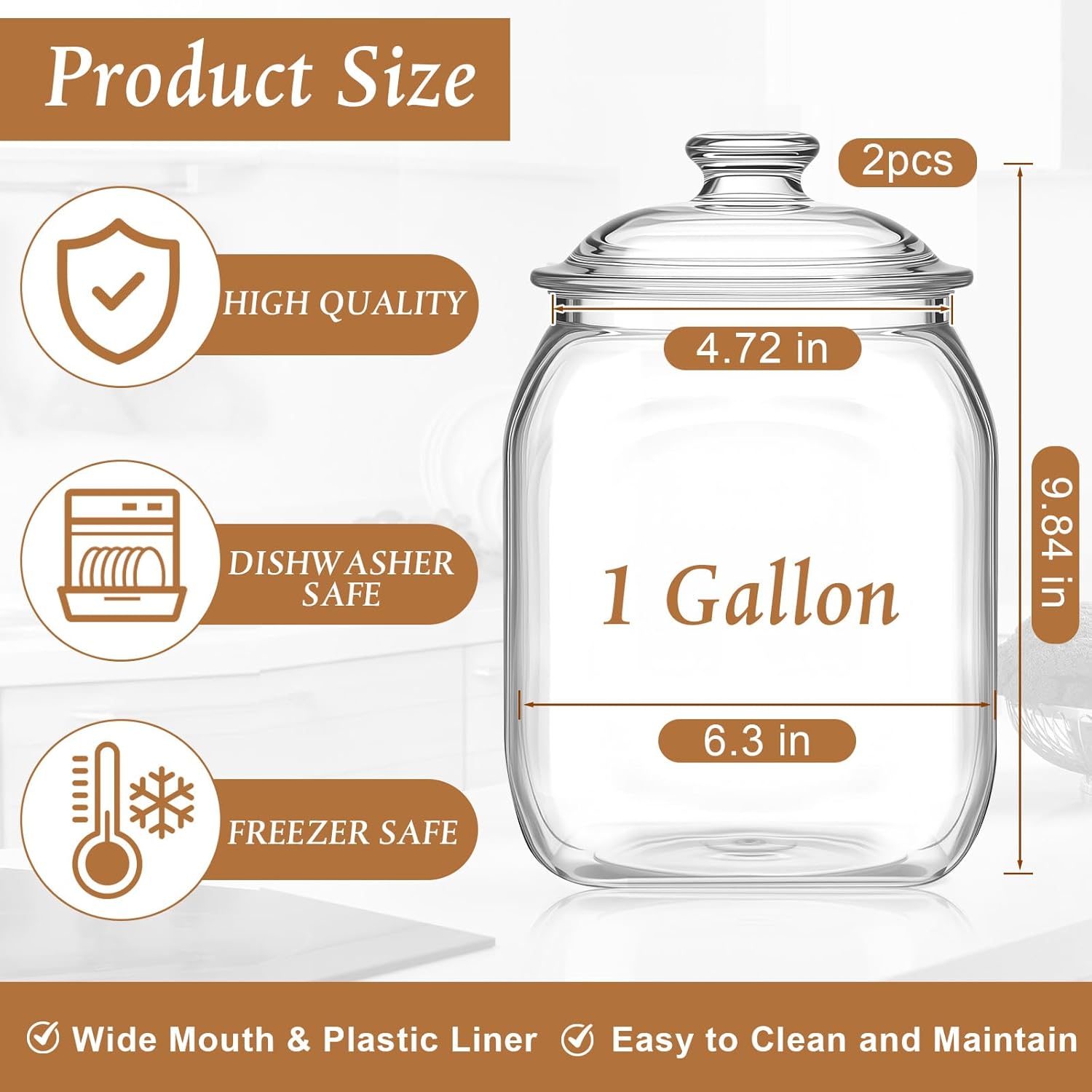 2 Pack Acrylic Cookie Candy Ja - Food Storage Canister ulasan dan harga