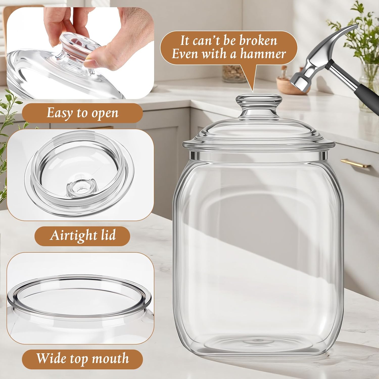 2 Pack Acrylic Cookie Candy Ja - Food Storage Canister ulasan dan harga