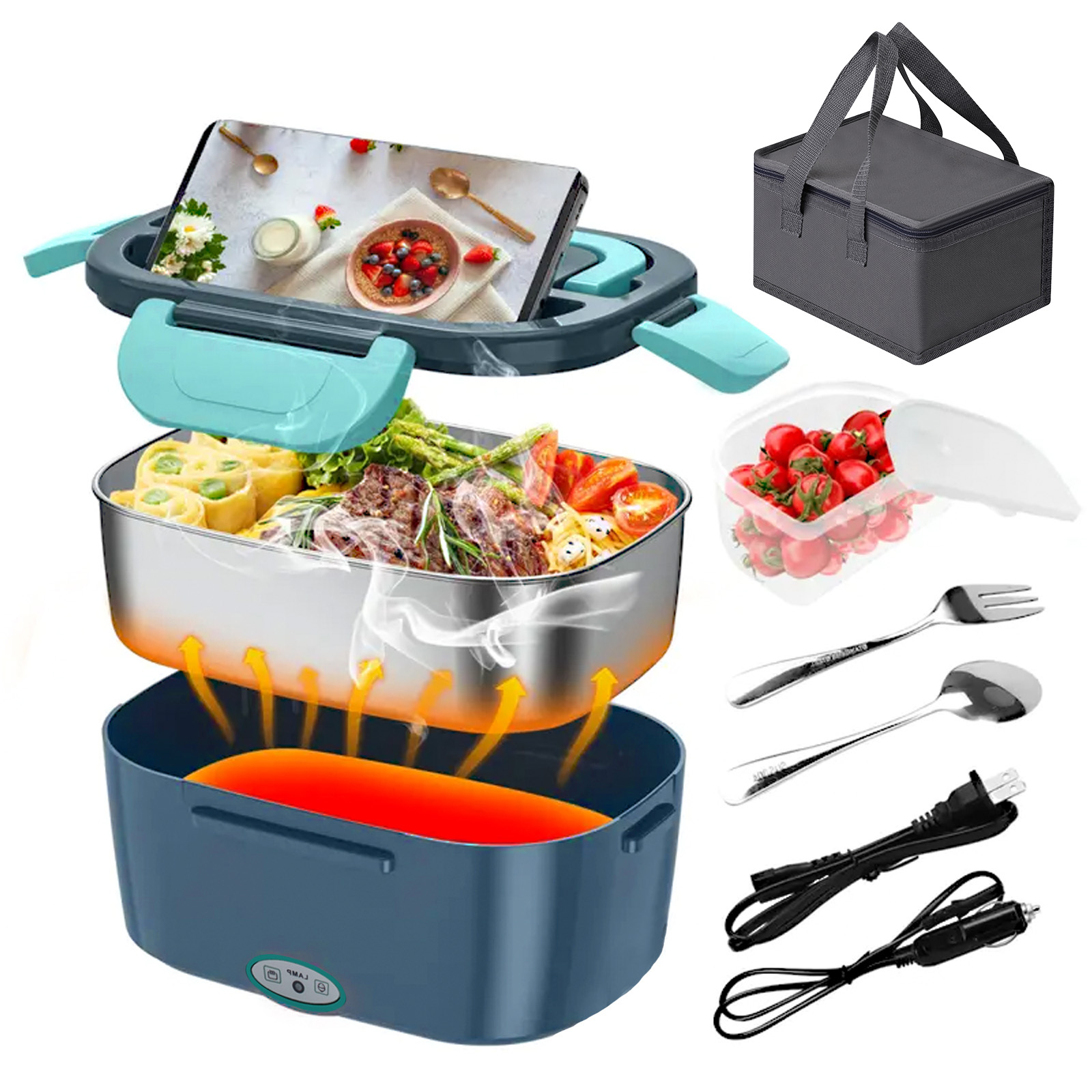 100W Electric Heating Lunch Bo - Portable Food Warmer ulasan dan harga