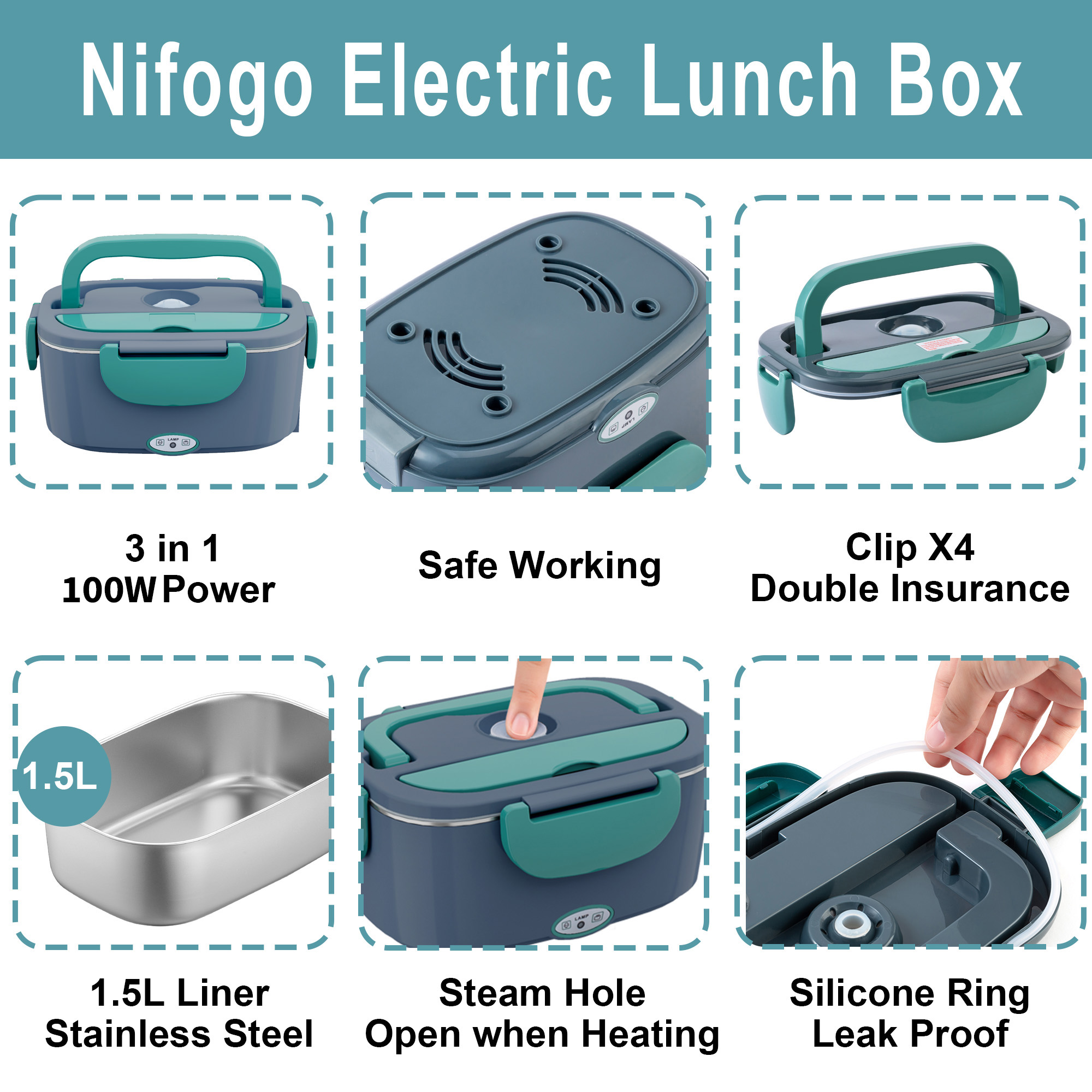 100W Electric Heating Lunch Bo - Portable Food Warmer ulasan dan harga