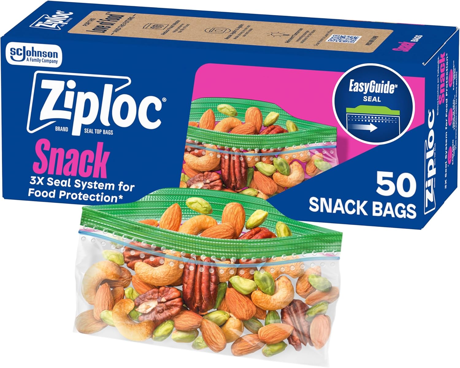 Ziploc Snack Bags, Easy Open a - Food Storage Ziploc Bags ulasan dan harga