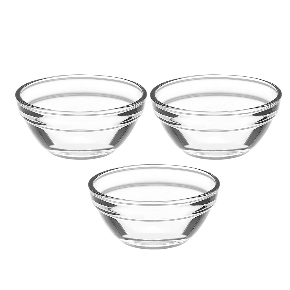 3Pcs Small Glass Bowls Set Cle - Food Storage Glass Set ulasan dan harga