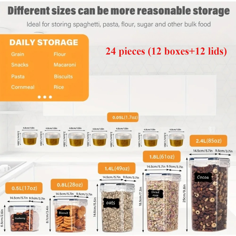 24Pcs Food Storage Containers  - Food Storage And Organizer ulasan dan harga