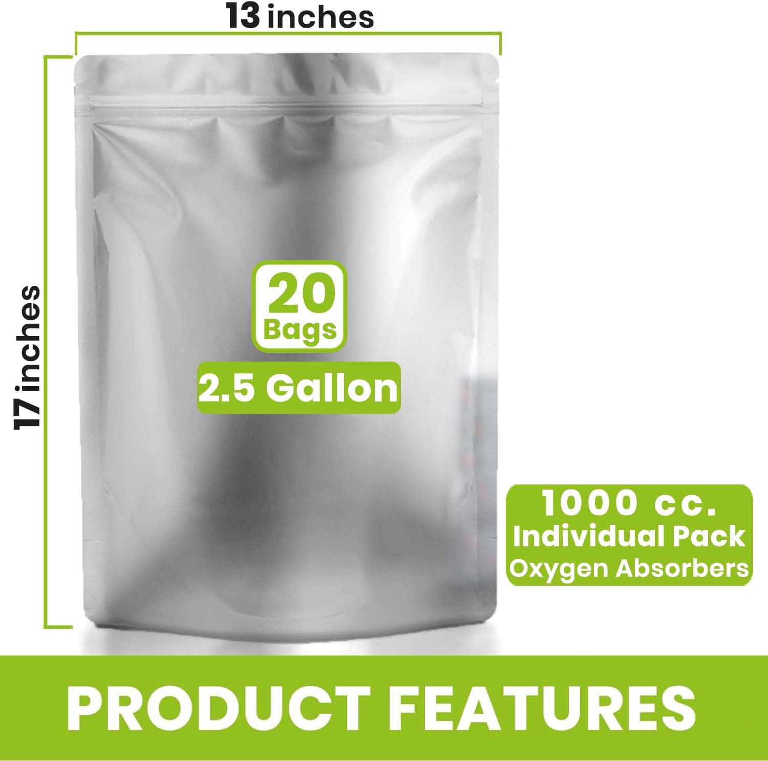 0.25/1/2.5/5 Gallon Mylar Bags - Food Storage For Long Term ulasan dan harga