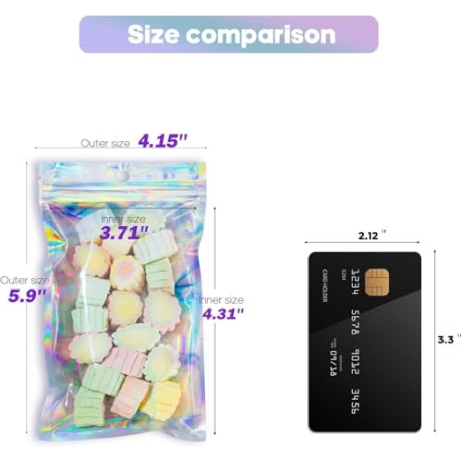 00Pcs Holographic Resealable B - Food Storage Small ulasan dan harga
