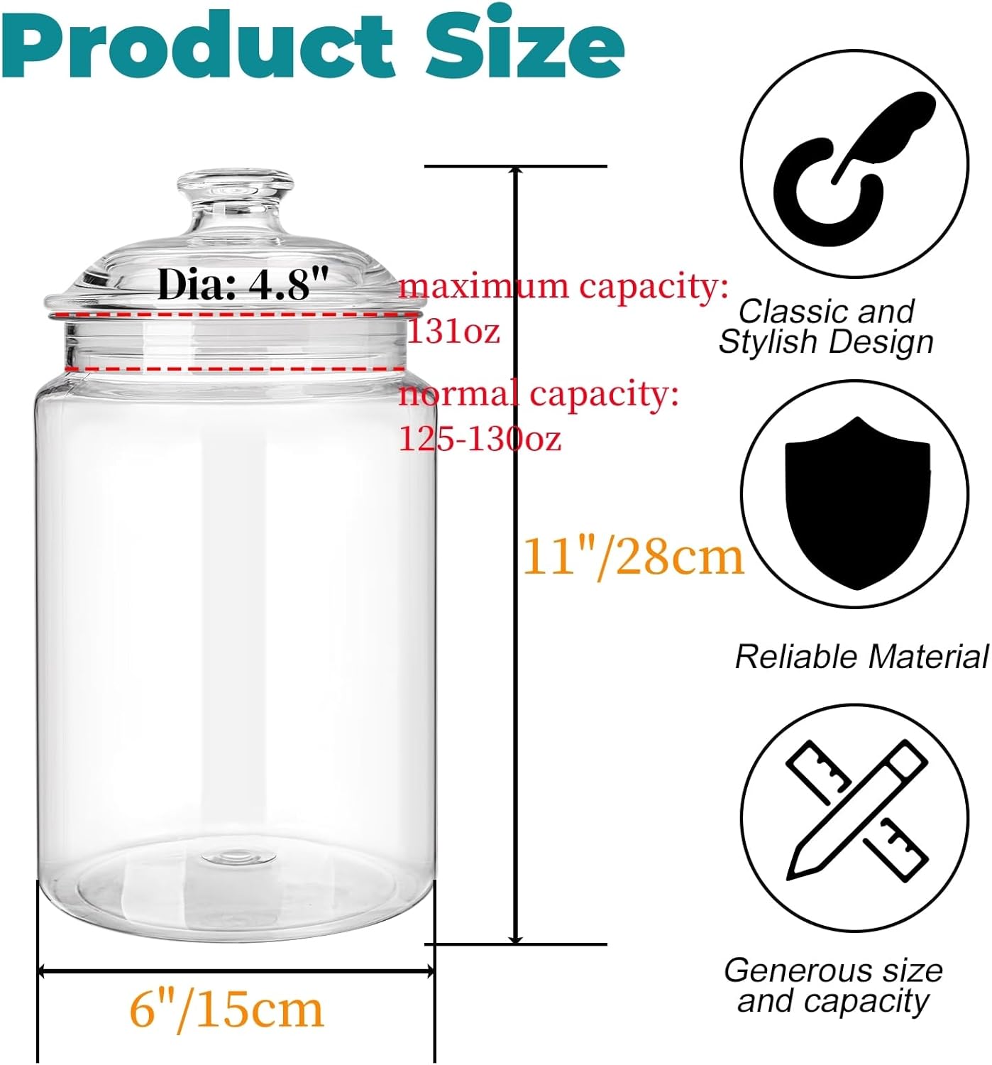 2 Pack 130 oz Large Cookie Jar - Food Storage Canister ulasan dan harga
