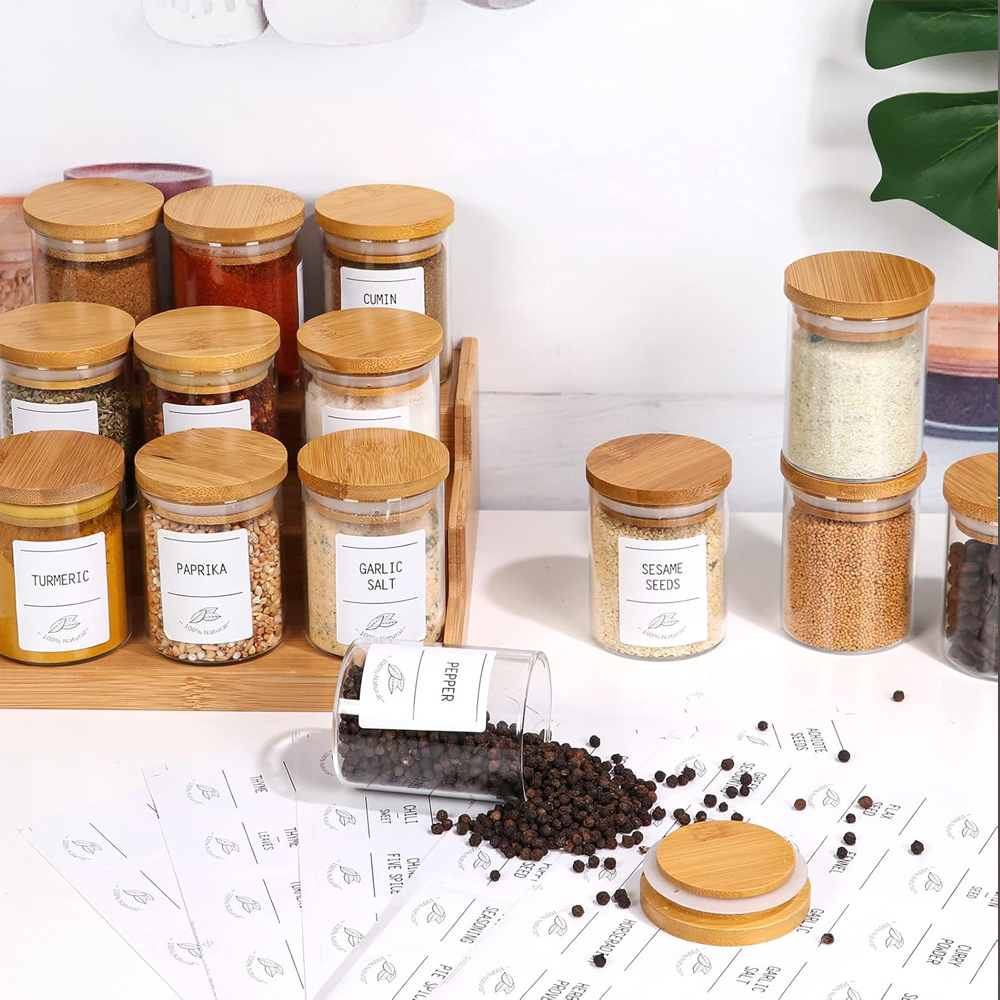 4oz Glass Spice Jars with Bamb - Food Storage Drums ulasan dan harga