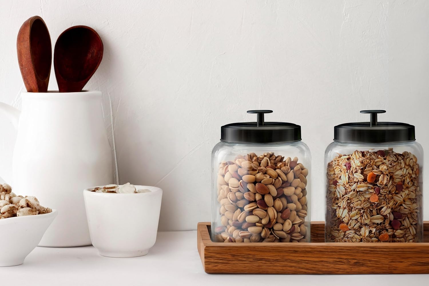 Glass Kitchen Canister Set, Fo - Food Storage Glass Set ulasan dan harga