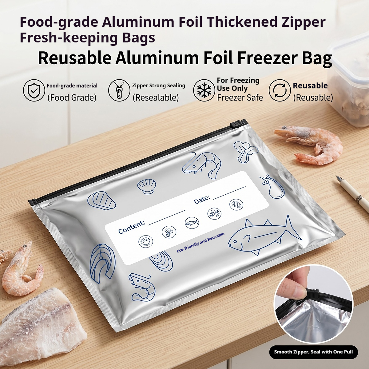 60pcs Aluminum Foil Food Seala - Food Storage Ziploc Bags ulasan dan harga
