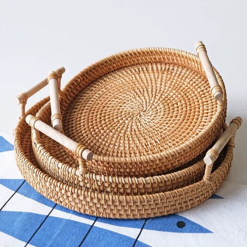 Handwoven Rattan Tray & Food S - Food Storage In Plants ulasan dan harga