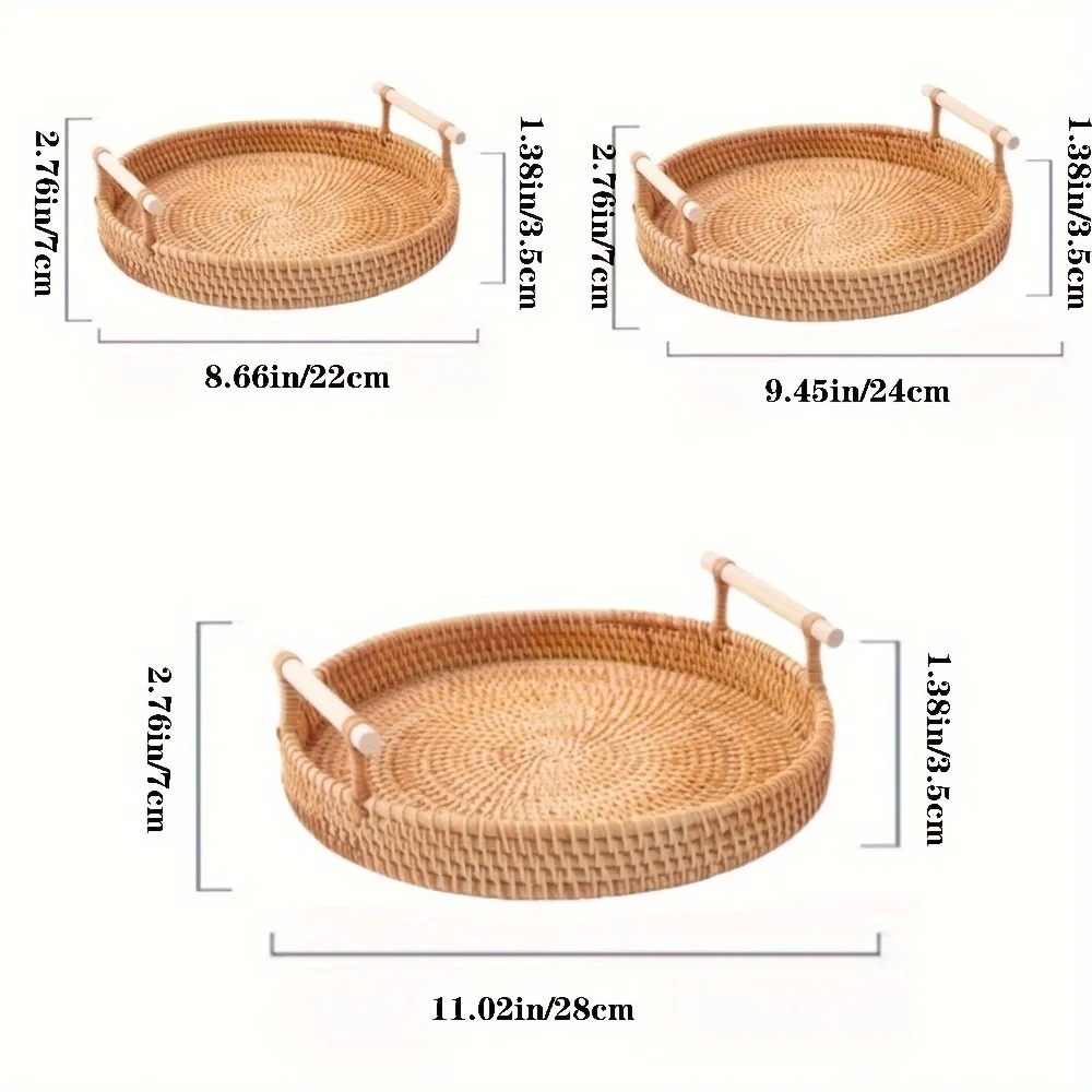 Handwoven Rattan Tray & Food S - Food Storage In Plants ulasan dan harga