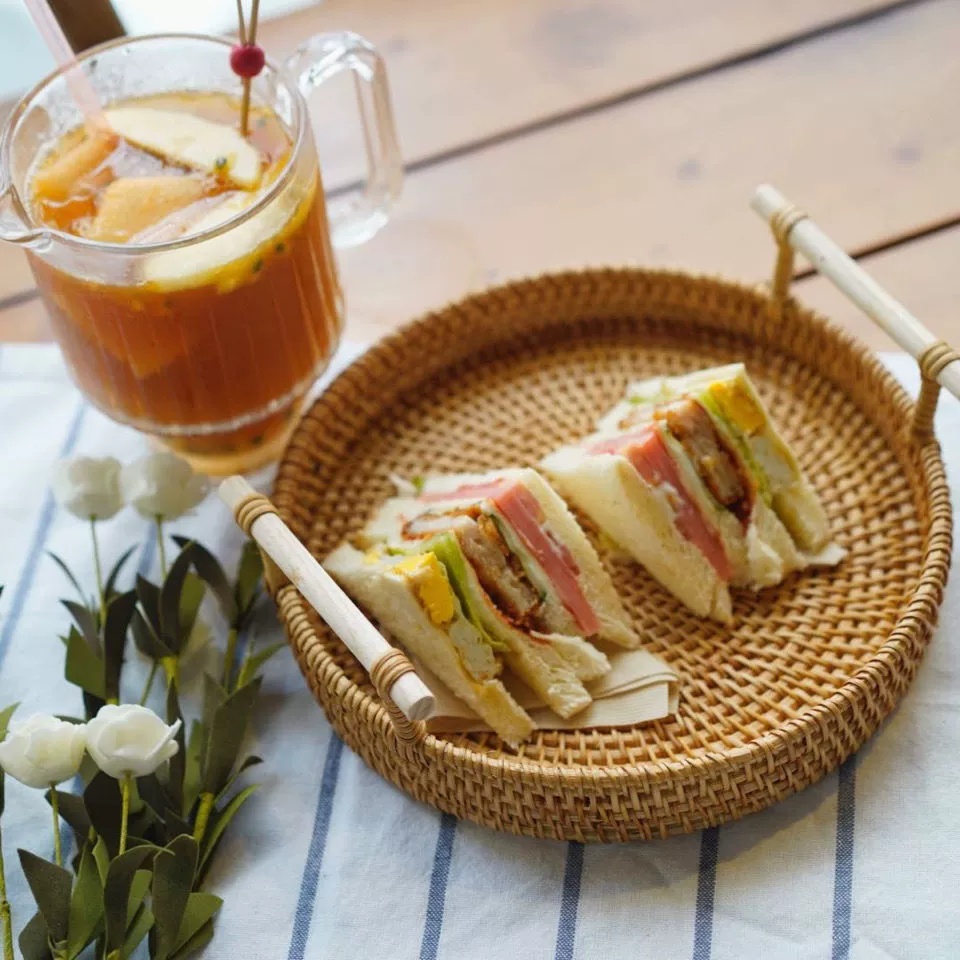 Handwoven Rattan Tray & Food S - Food Storage In Plants ulasan dan harga