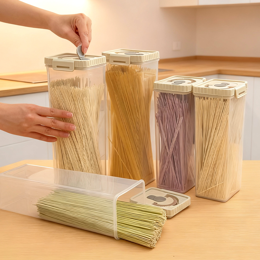 Noodles Sealed Storage Box Wit - Food Storage Containers Plastic Box ulasan dan harga