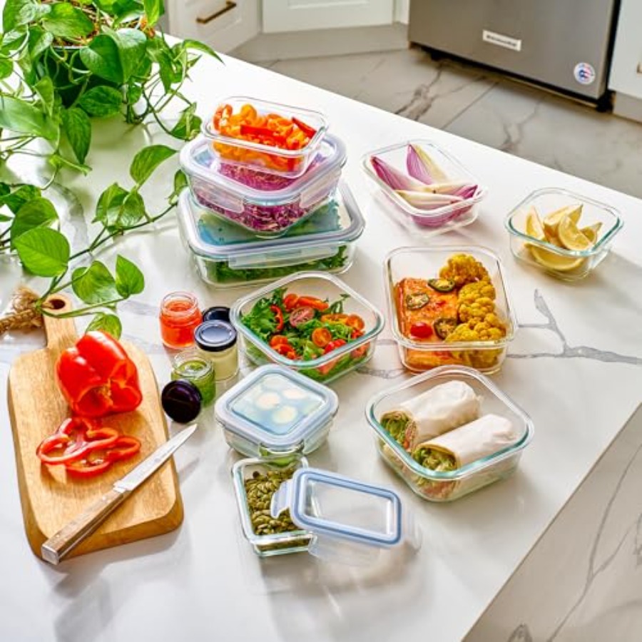 40pc Set Glass Food Storage Co - Food Storage Glass Set ulasan dan harga