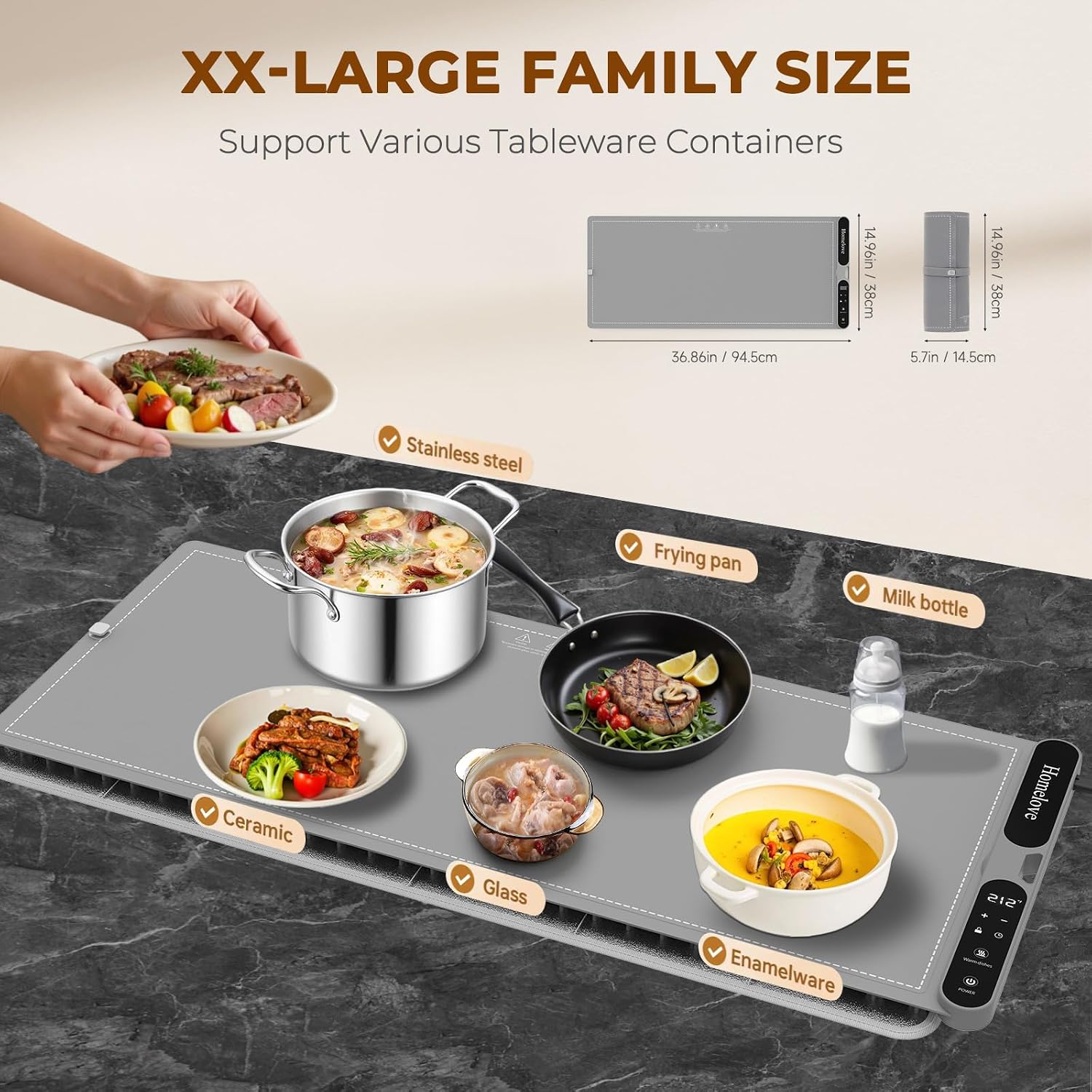 Electric Warming Tray with 7 T - Portable Food Warmer ulasan dan harga