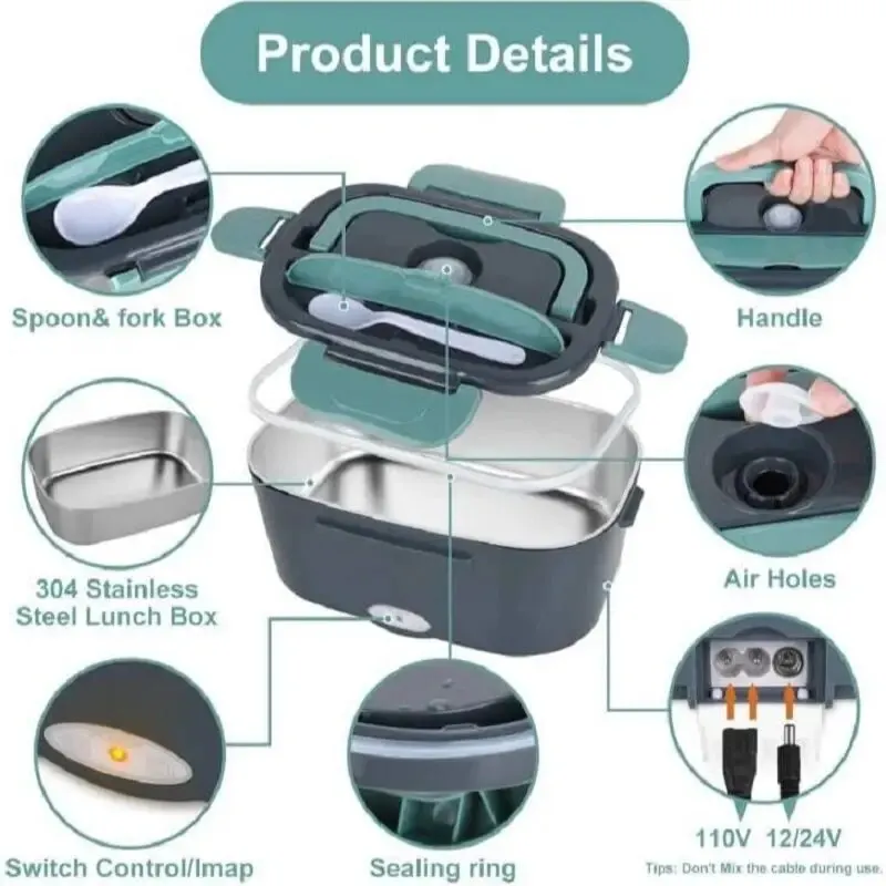 1.5L Portable Electric Lunch B - Portable Food Warmer ulasan dan harga