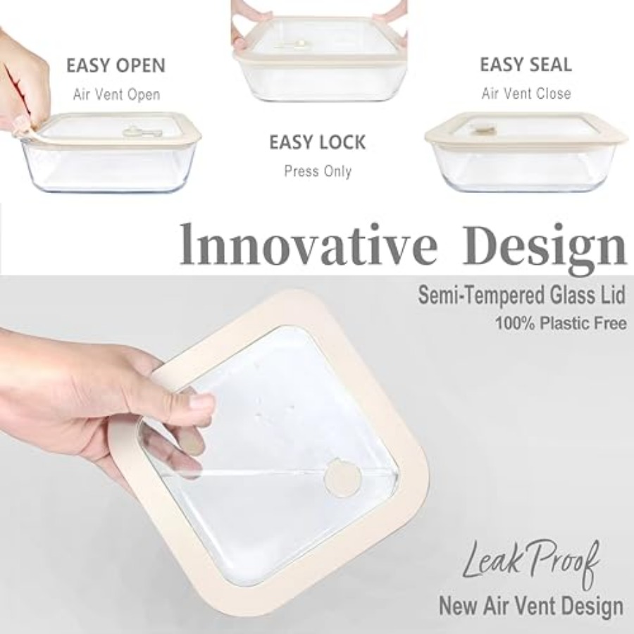 Glass Food Container Set with  - Food Storage Glass Set ulasan dan harga