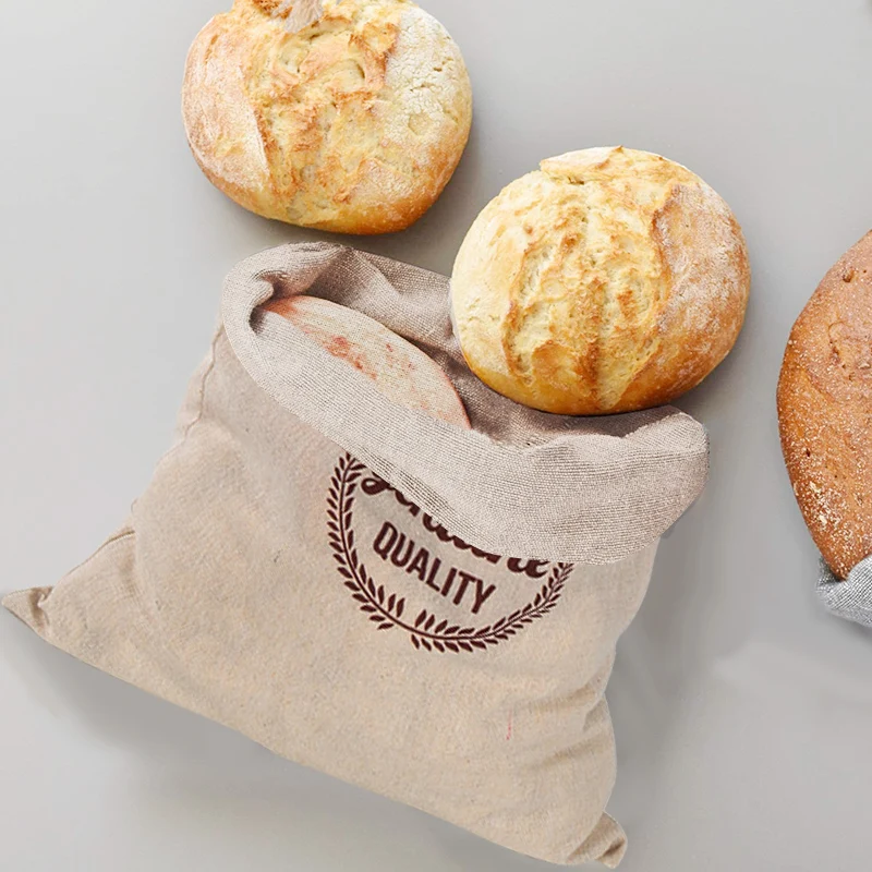 Linen Bread Bag Reusable Bags  - Food Storage In Plants ulasan dan harga