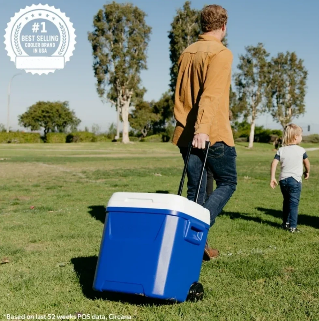 60 QT Blue Laguna Wheeled Hard - Food Storage Box Large ulasan dan harga