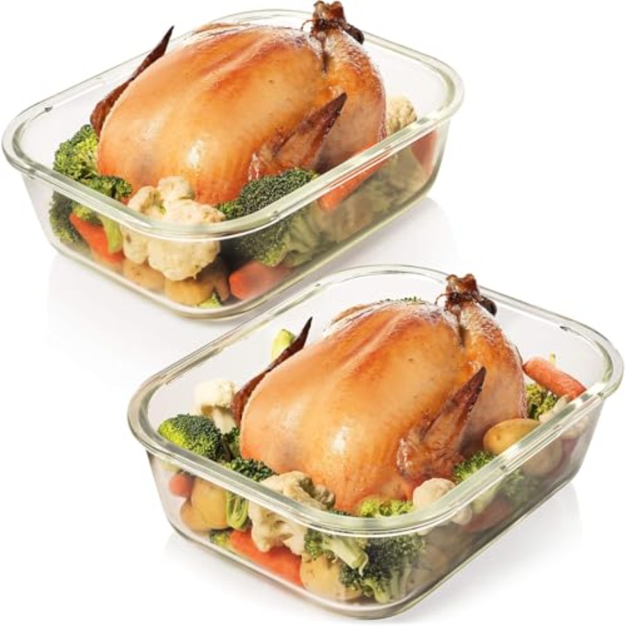 10 Cups/ 80 Oz 4 Pc Set of 2 G - Food Storage Glass Set ulasan dan harga