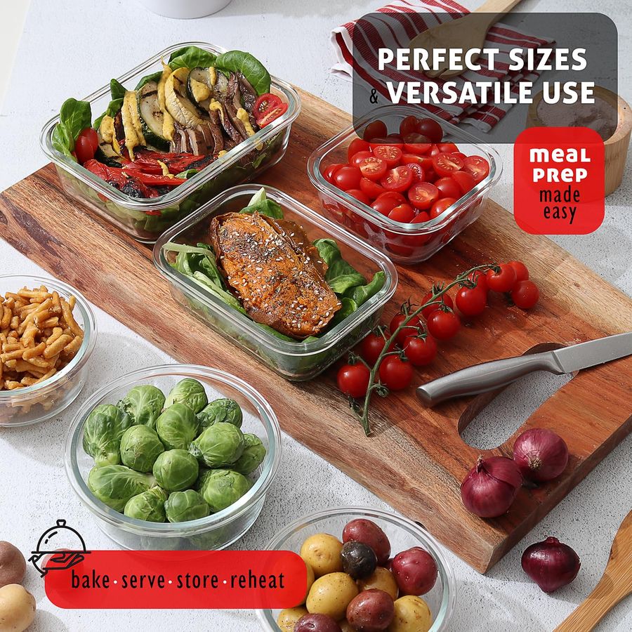 48pc Glass Storage Containers  - Food Storage Glass Set ulasan dan harga