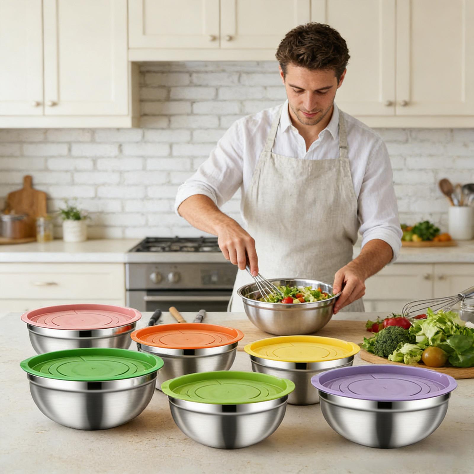 Steel Mixing Bowls Nesting Rou - Food Storage And Organizer ulasan dan harga