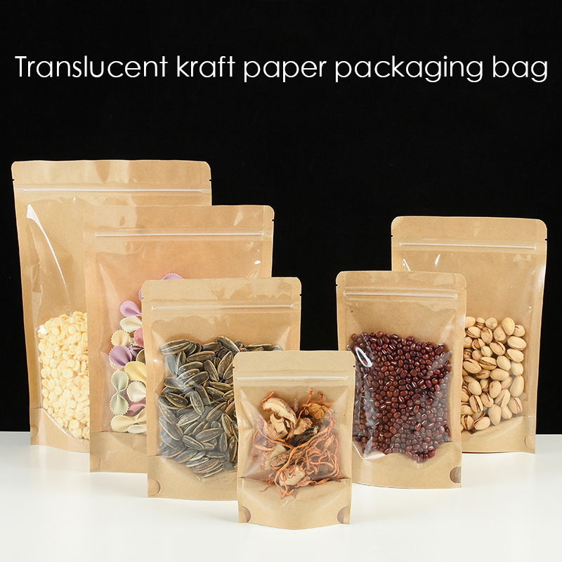100 Kraft paper sealed pocket  - Food Storage Ziploc Bags ulasan dan harga