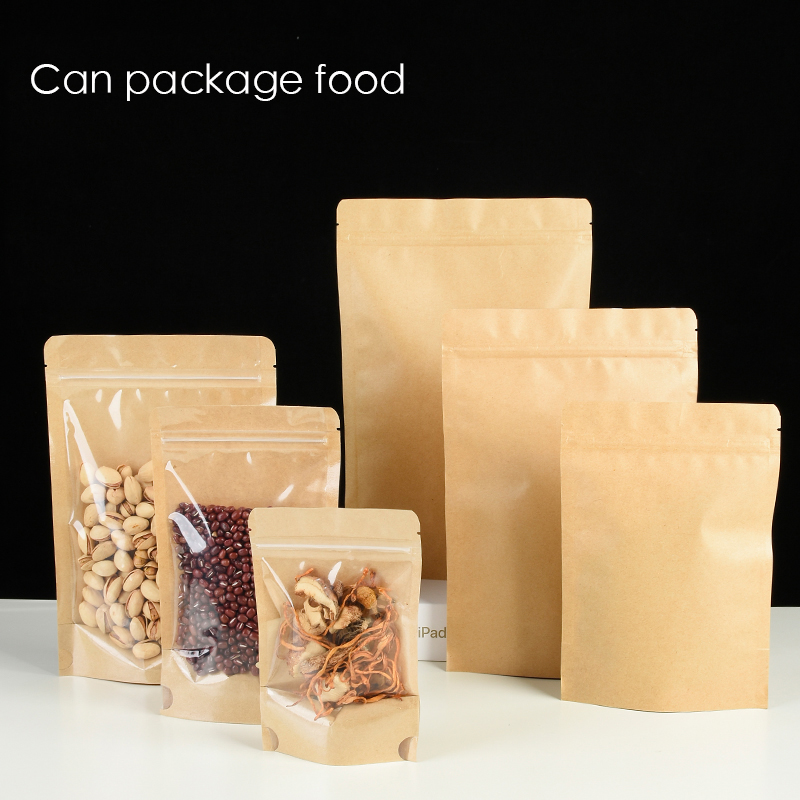 100 Kraft paper sealed pocket  - Food Storage Ziploc Bags ulasan dan harga