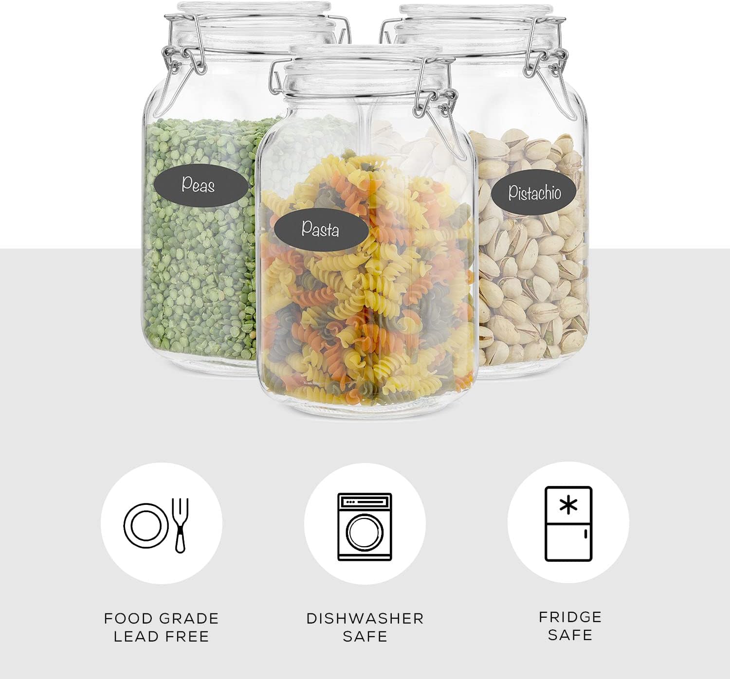 Airtight Glass Jars with Lids  - Food Storage Glass Set ulasan dan harga