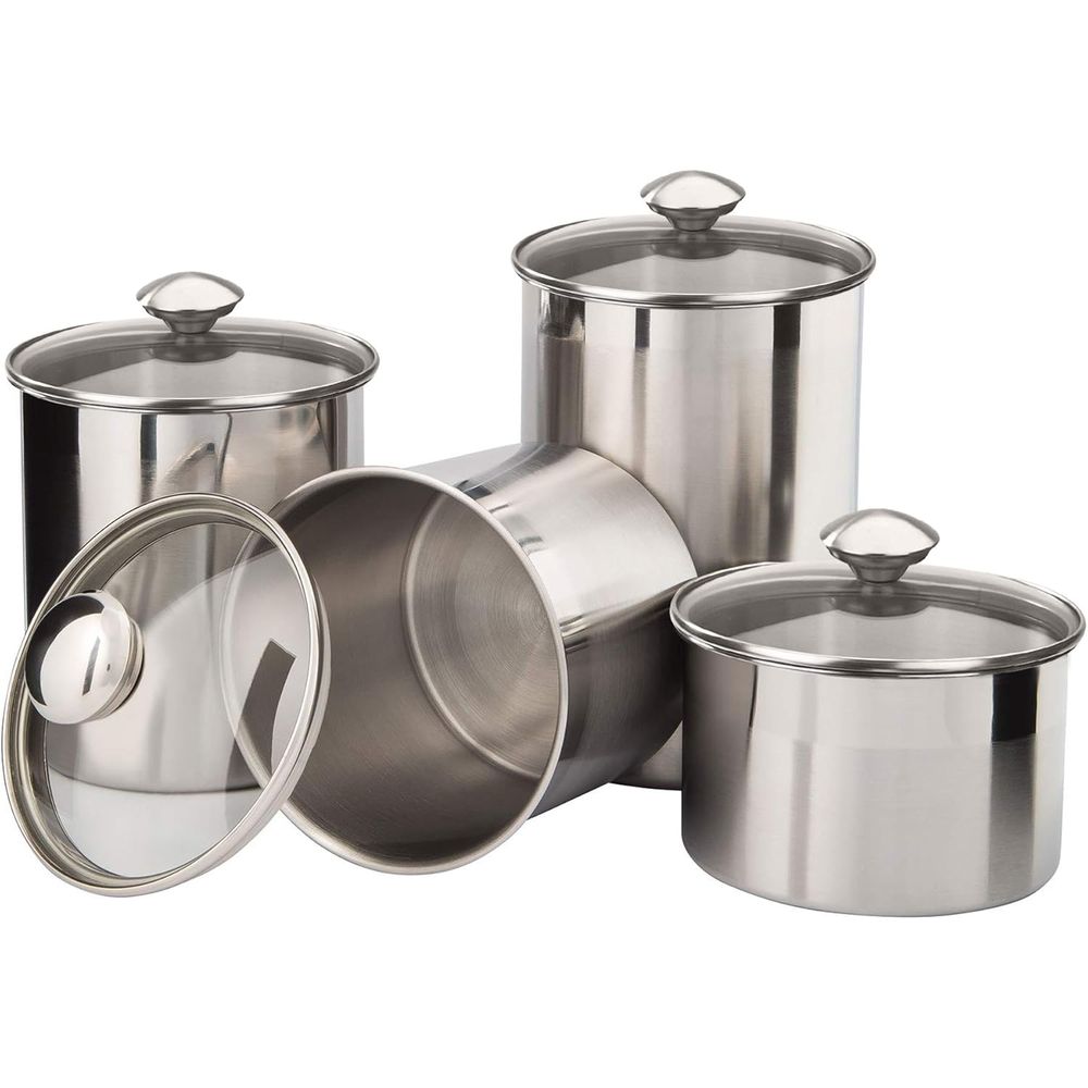 4-Piece Stainless Steel Food S - Food Storage Glass Set ulasan dan harga