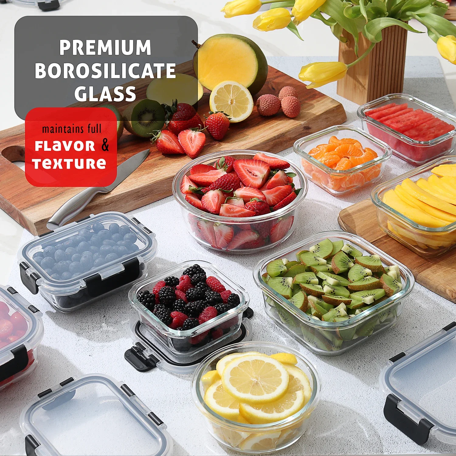 Glass Food Storage Containers  - Food Storage Freezer ulasan dan harga