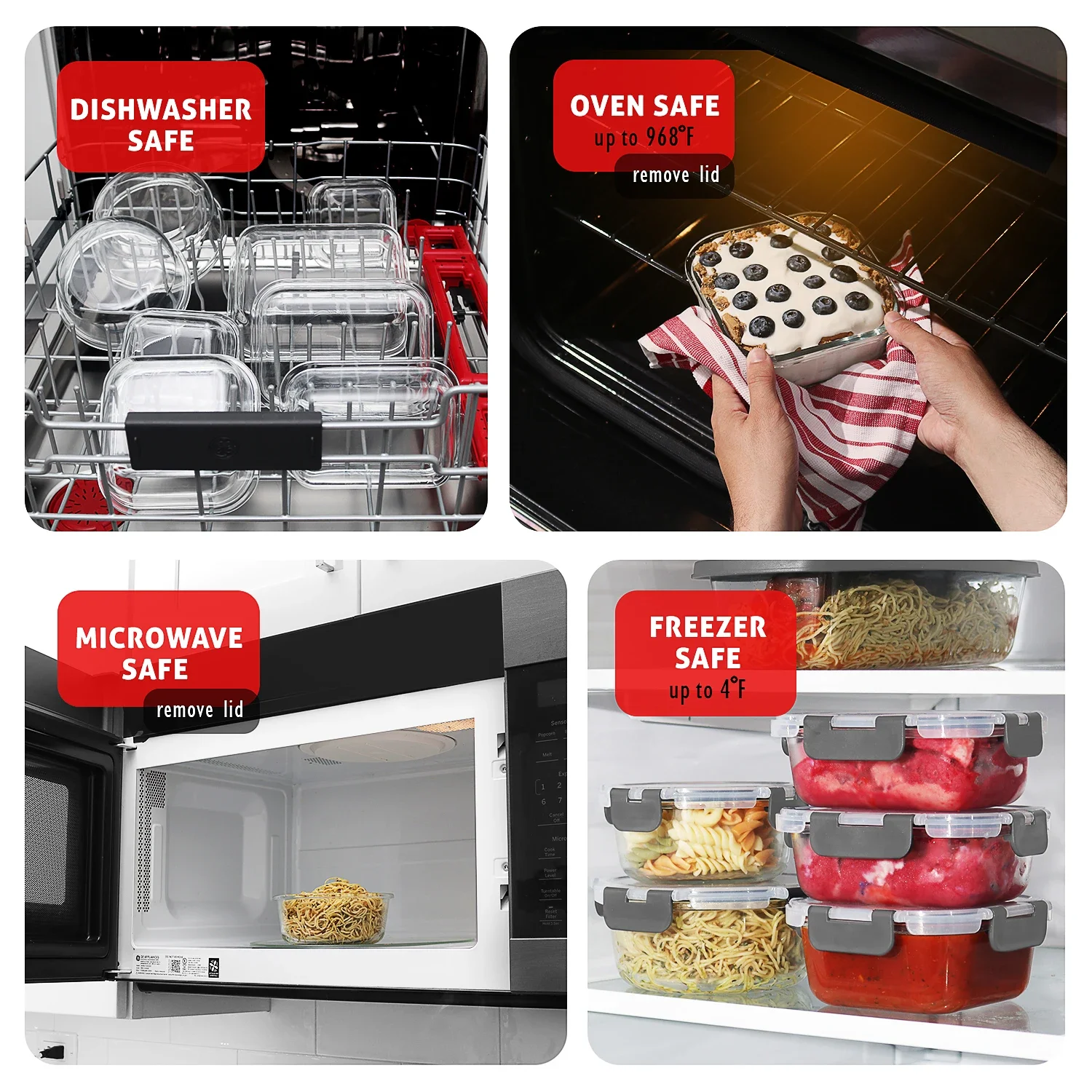 Glass Food Storage Containers  - Food Storage Freezer ulasan dan harga