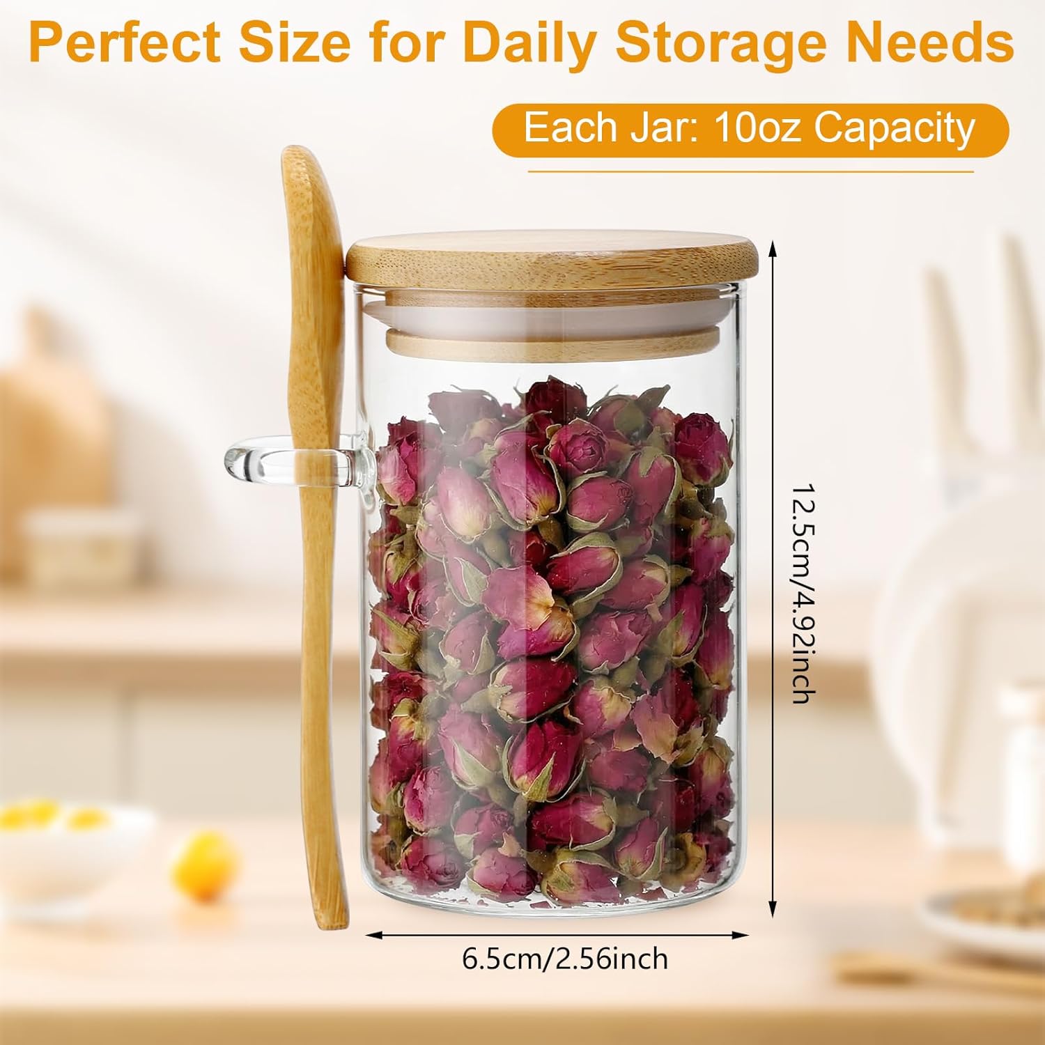 10 Pack Glass Jars with Bamboo - Food Storage Glass Set ulasan dan harga
